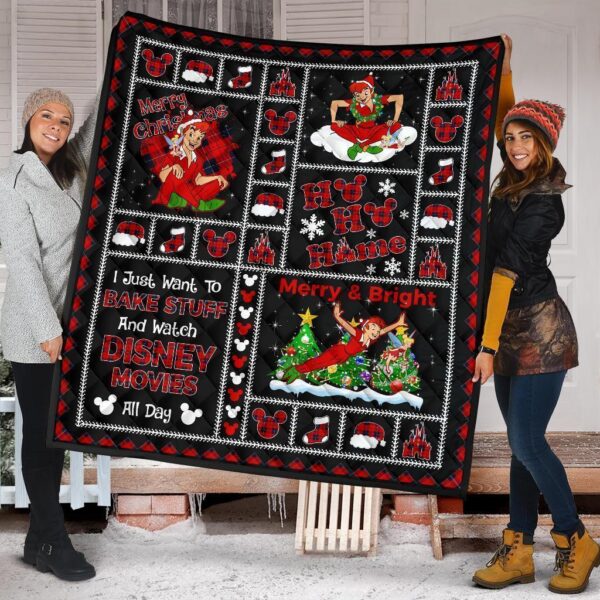 Merry Christmas Peter Pan Tinker Bell Quilt Blanket Xmas Gift