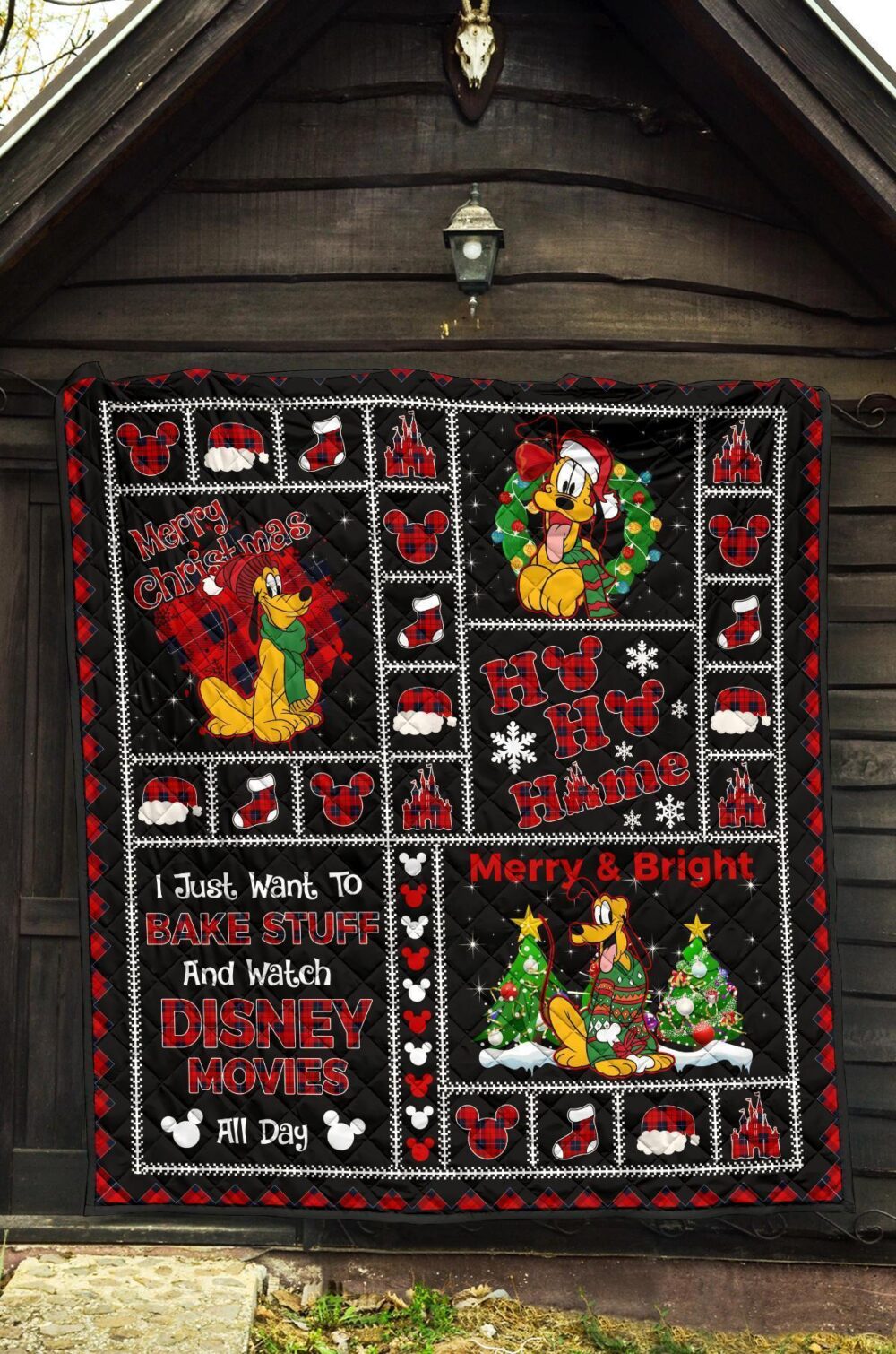 Merry Christmas Pluto Quilt Blanket Xmas Gift DN Fan