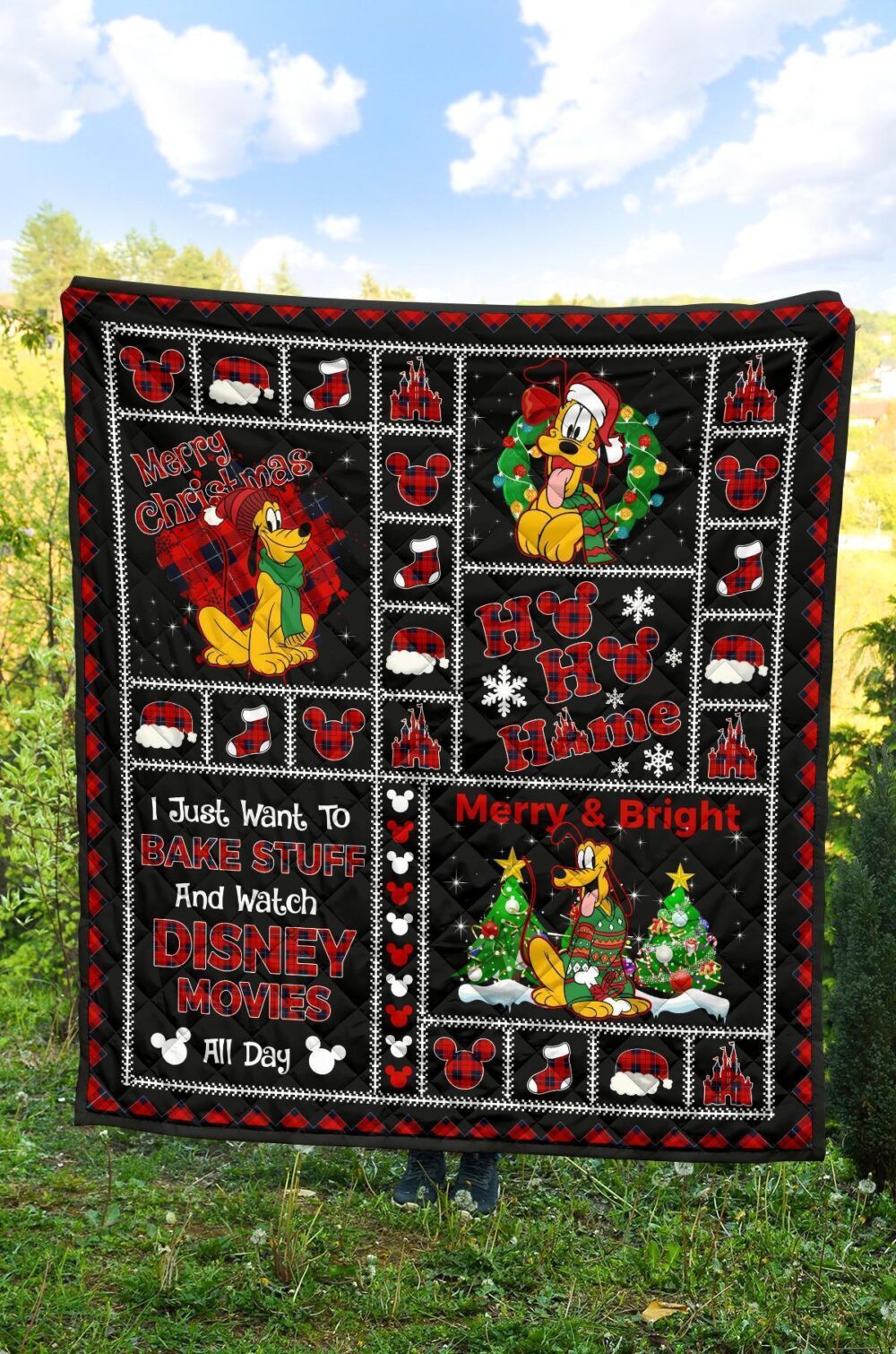 Merry Christmas Pluto Quilt Blanket Xmas Gift DN Fan