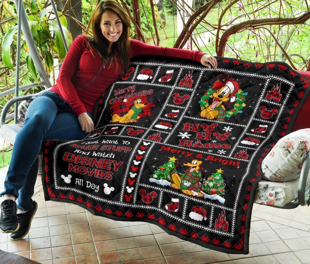 Merry Christmas Pluto Quilt Blanket Xmas Gift DN Fan