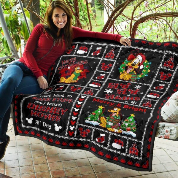 merry christmas pluto quilt blanket xmas gift dn fan kwlkb