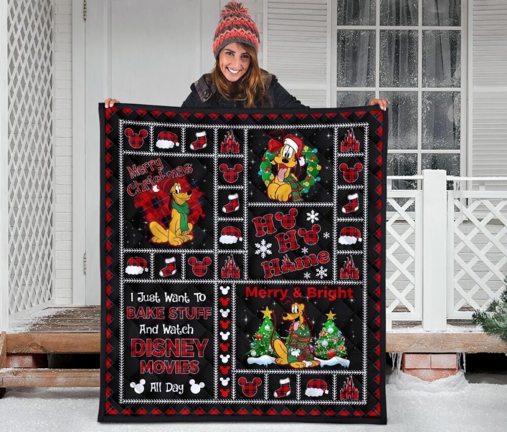 Merry Christmas Pluto Quilt Blanket Xmas Gift DN Fan