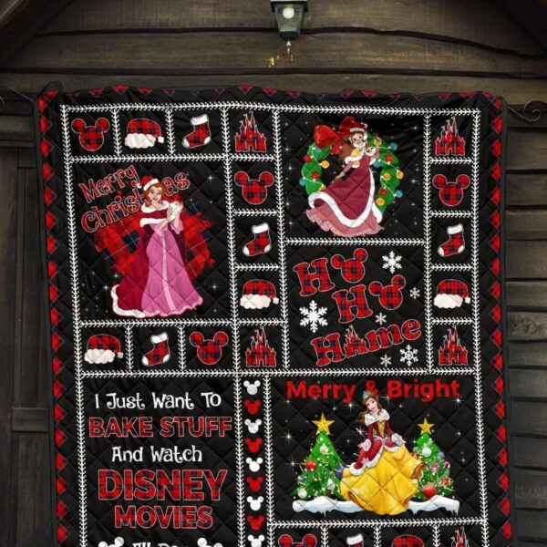 merry christmas princess belle quilt blanket xmas gift dn fan bbb7x