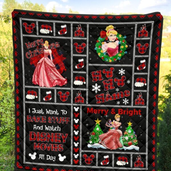 merry christmas princess cinderella quilt blanket xmas gift 3xagq