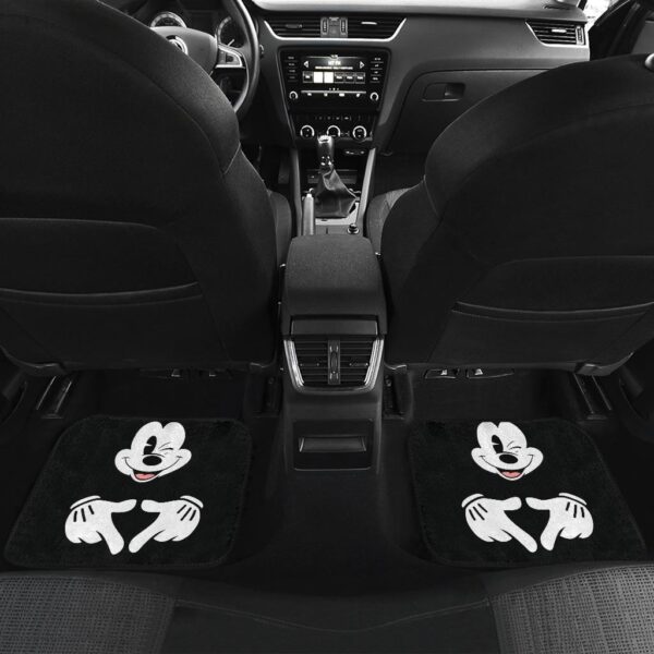 mice love hand sign black white mickey mouse car floor mats mkcfm03 9ghiu