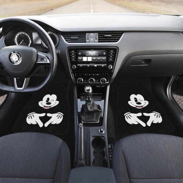 mice love hand sign black white mickey mouse car floor mats mkcfm03 gchhq