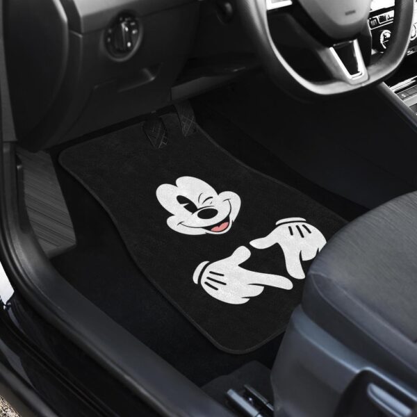 mice love hand sign black white mickey mouse car floor mats mkcfm03 ndrxt