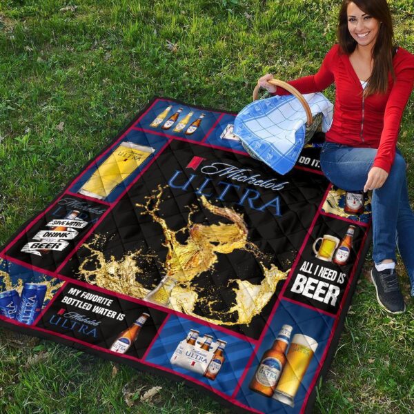 michelob ultra quilt blanket all i need is beer fan gift bfnav