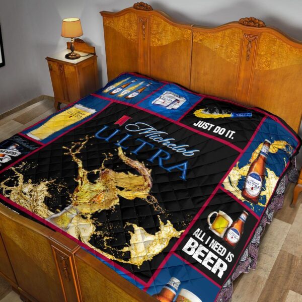 michelob ultra quilt blanket all i need is beer fan gift bs08i