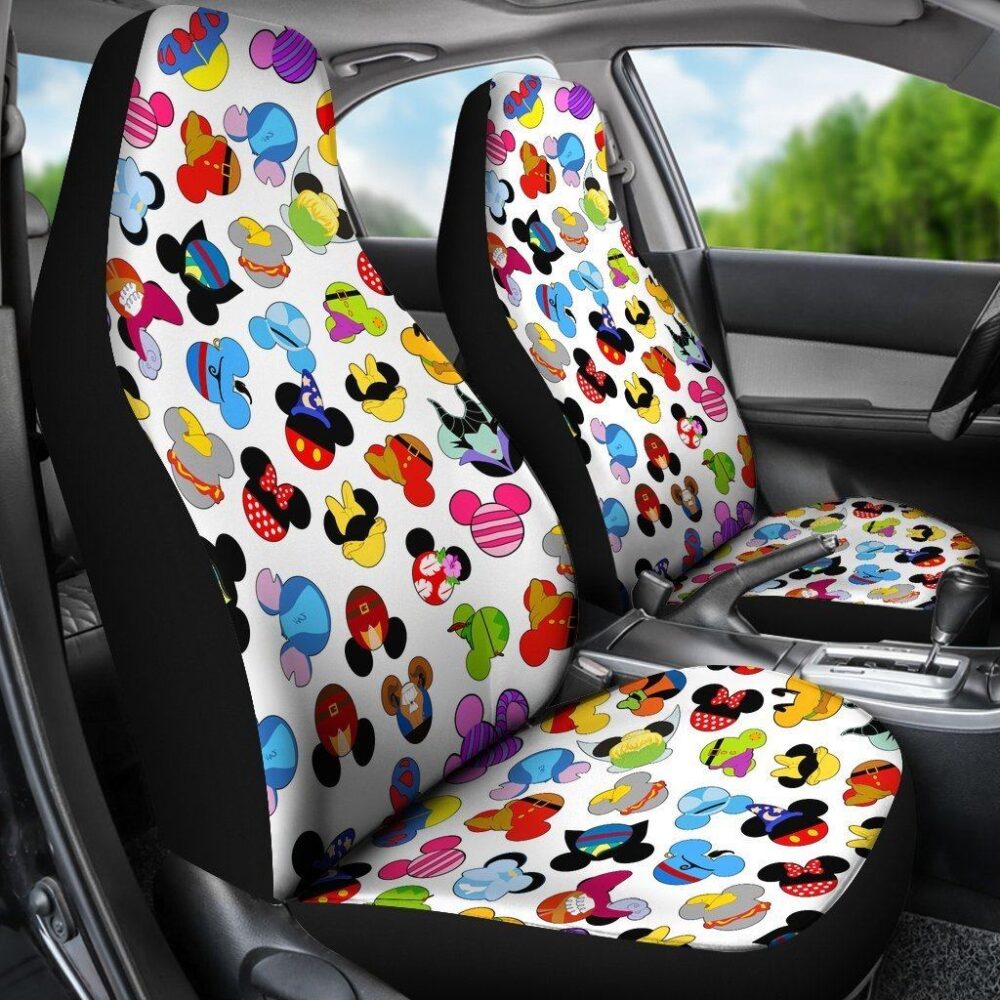 Mickey Head Car Seat Covers Cartoon Fan Gift MKCSC09