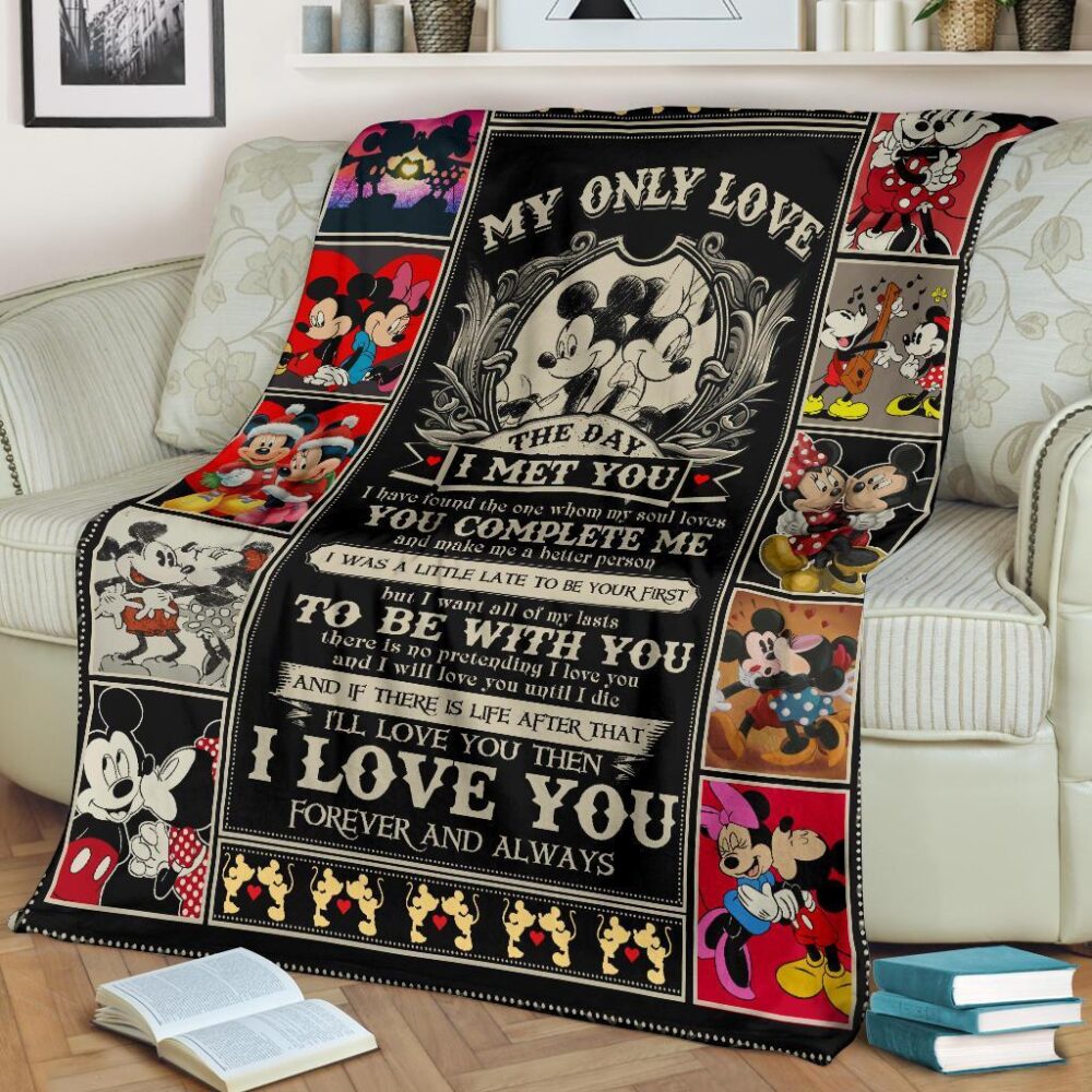 Mickey & Minnie Fleece Blanket My Only Love The Day I Met You