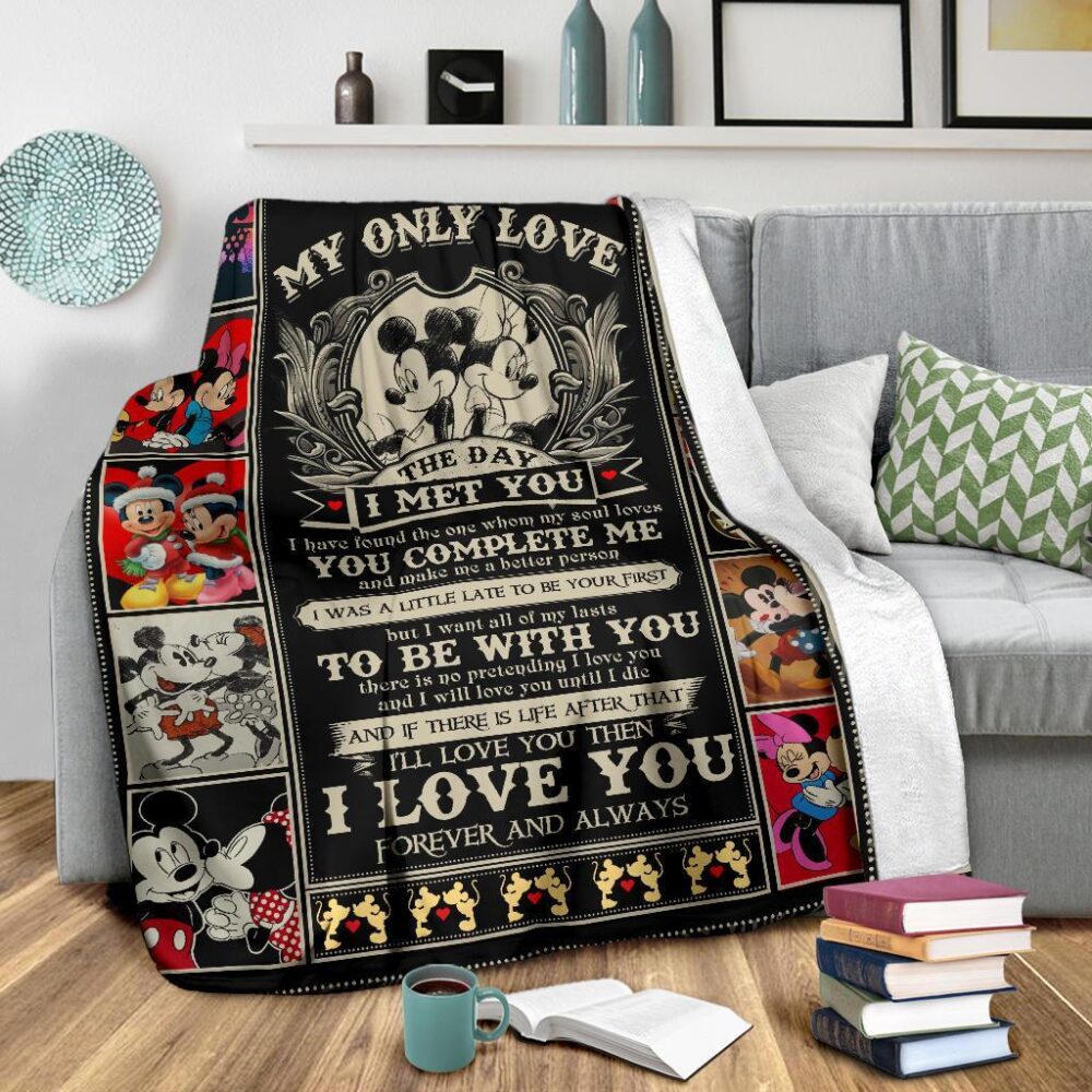 Mickey & Minnie Fleece Blanket My Only Love The Day I Met You