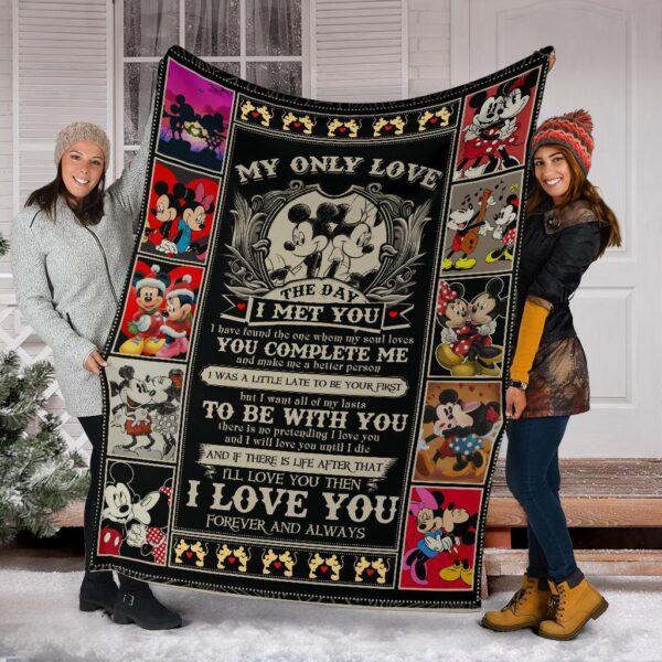 mickey minnie fleece blanket my only love the day i met you qgv43