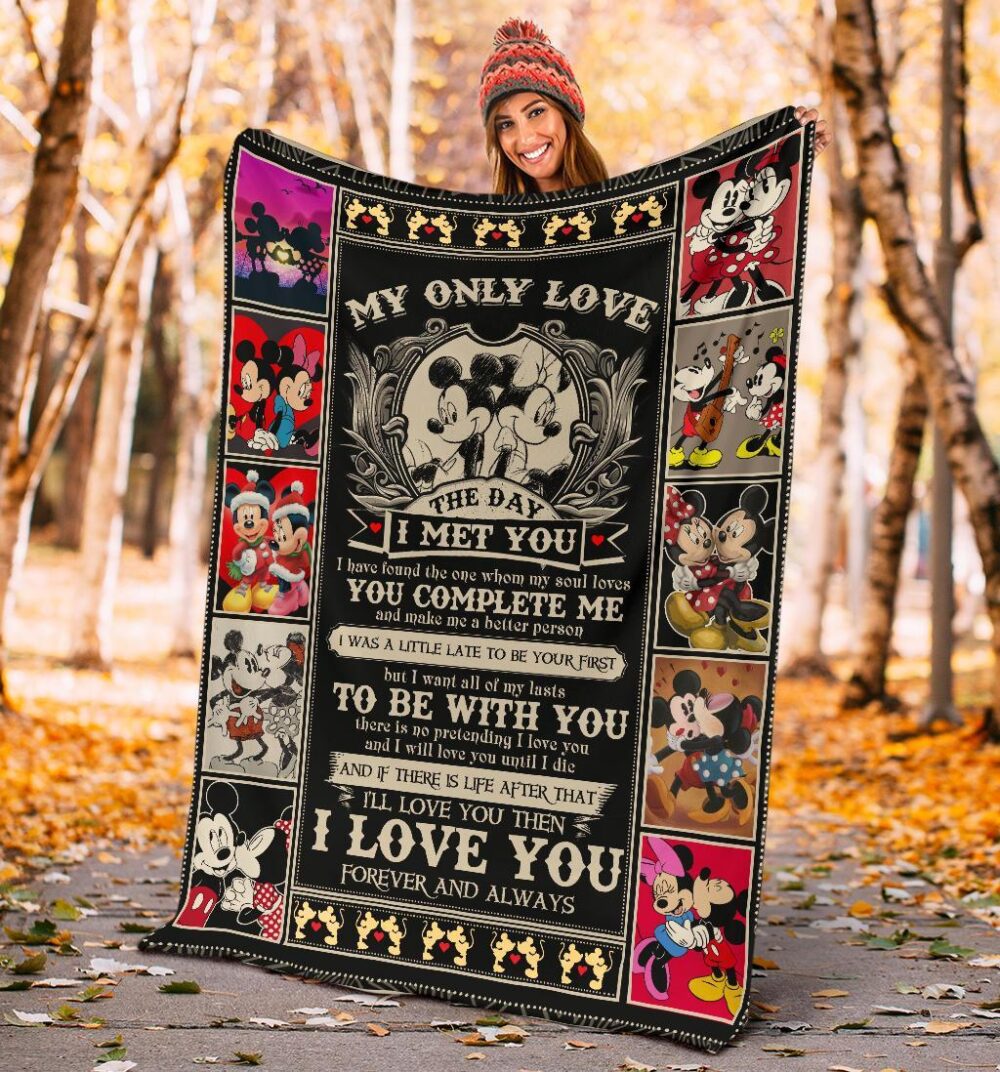 Mickey & Minnie Fleece Blanket My Only Love The Day I Met You