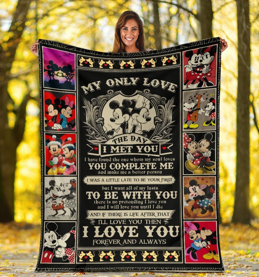 Mickey & Minnie Fleece Blanket My Only Love The Day I Met You