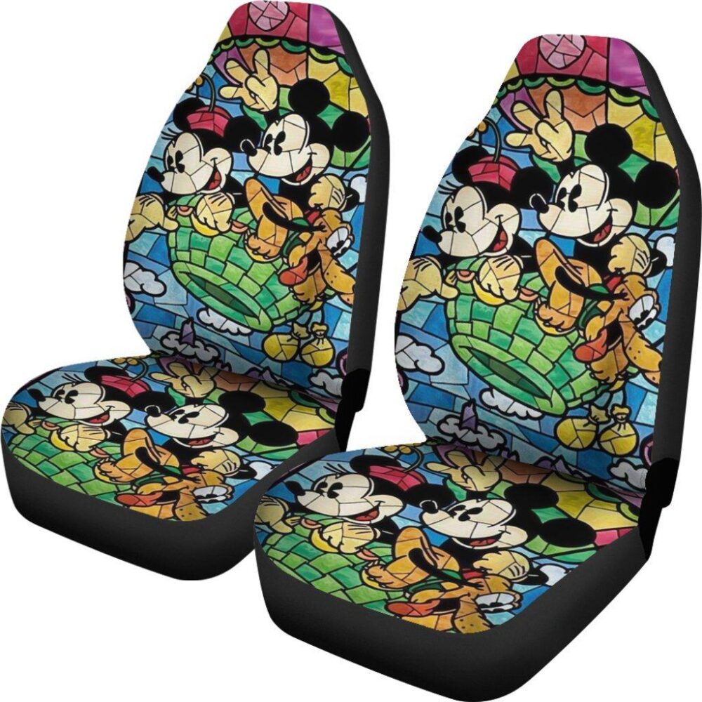 Mickey & Minnie Mosaic Art Car Seat Covers Cartoon MKCSC27