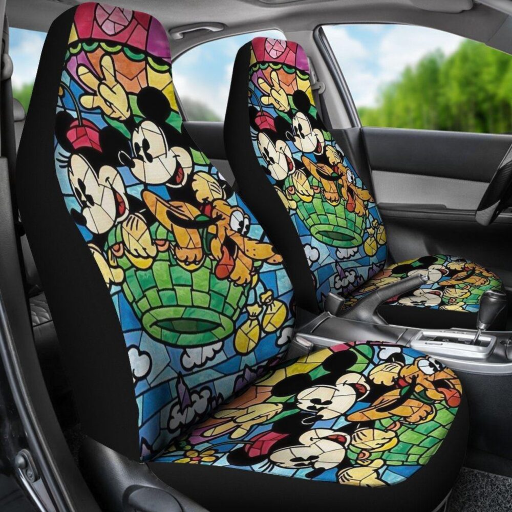 Mickey & Minnie Mosaic Art Car Seat Covers Cartoon MKCSC27