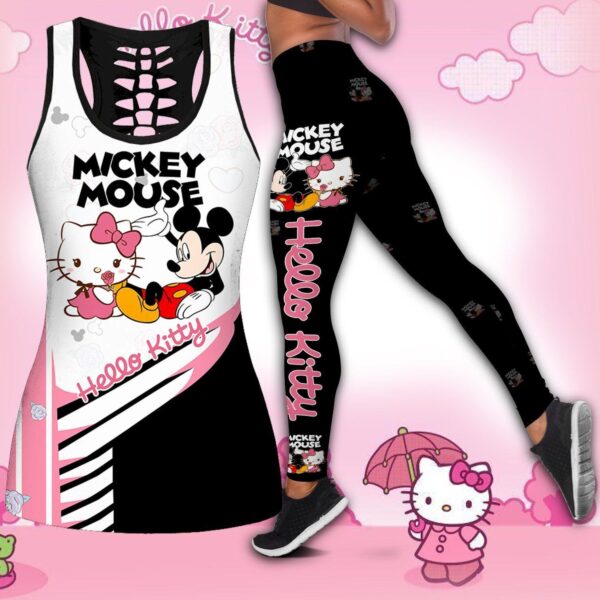 Mickey Mouse & Hello Kitty Tank Top Legging Set Outfit | CTLJS43