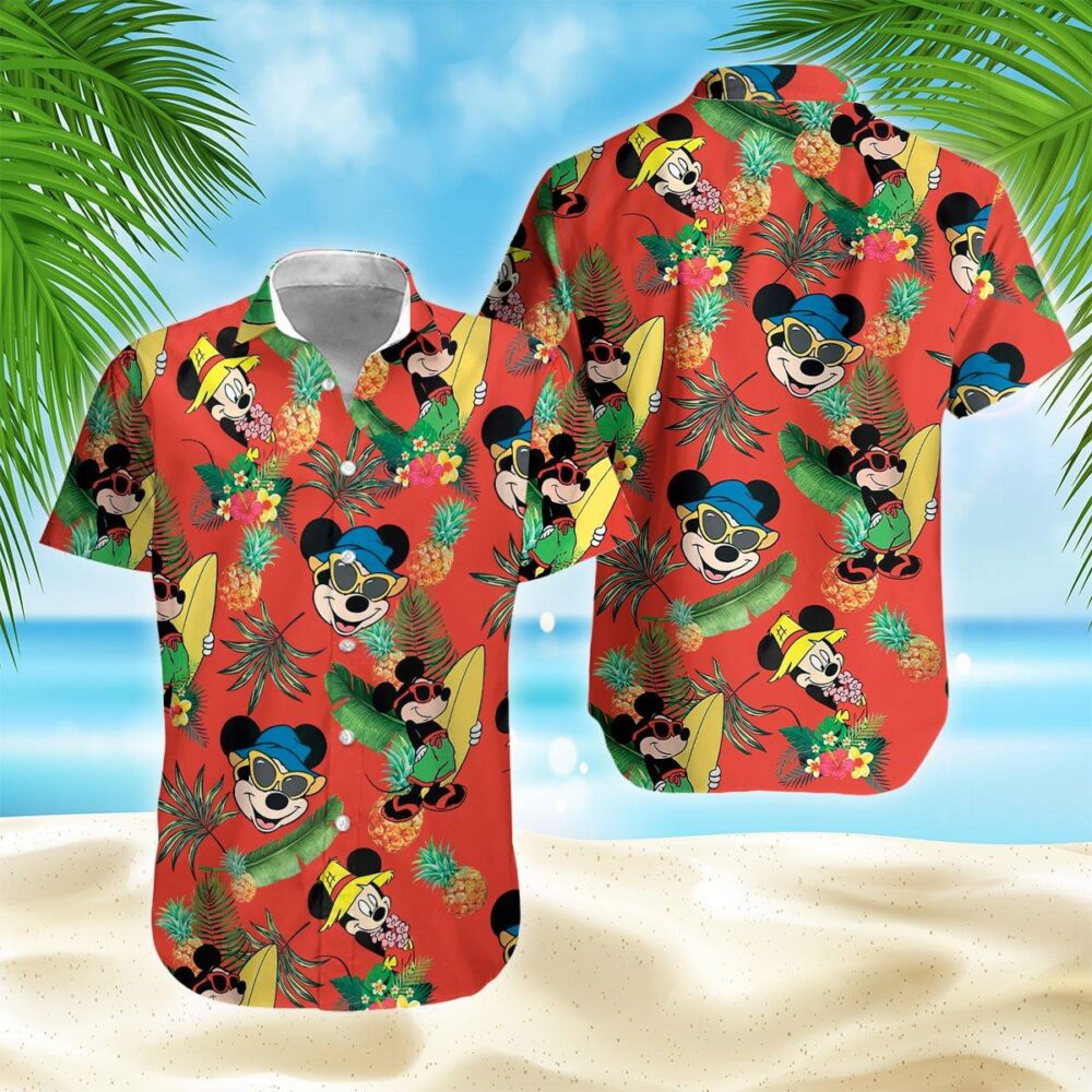 Mickey Pattern Hawaiian Shirt |  Mickey Summer Shirt | HW014
