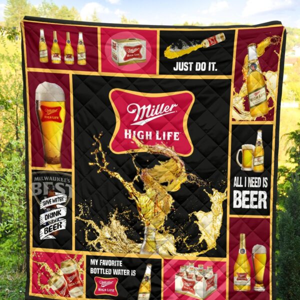 miller high life quilt blanket all i need is beer gift idea fxy8x