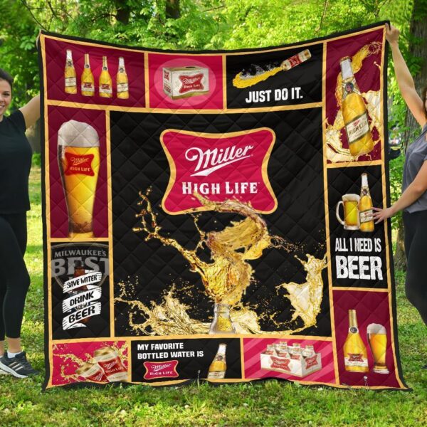 miller high life quilt blanket all i need is beer gift idea lfxvz