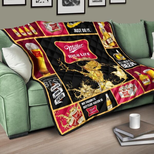 miller high life quilt blanket all i need is beer gift idea ljl3i