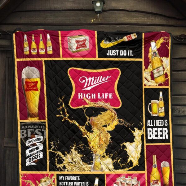 miller high life quilt blanket all i need is beer gift idea ncliu