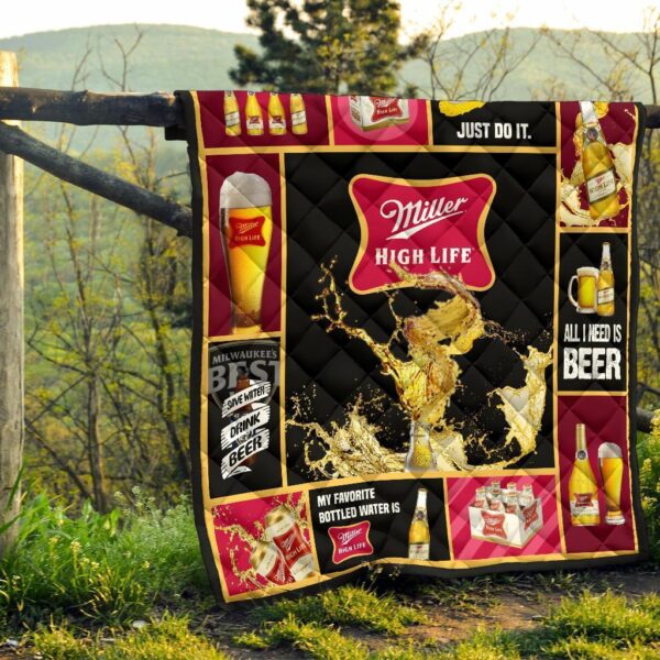 miller high life quilt blanket all i need is beer gift idea pzbuu