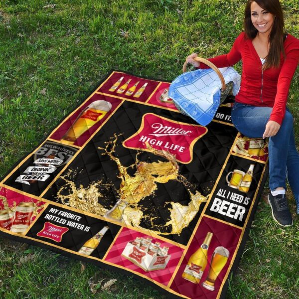 miller high life quilt blanket all i need is beer gift idea pzdrq