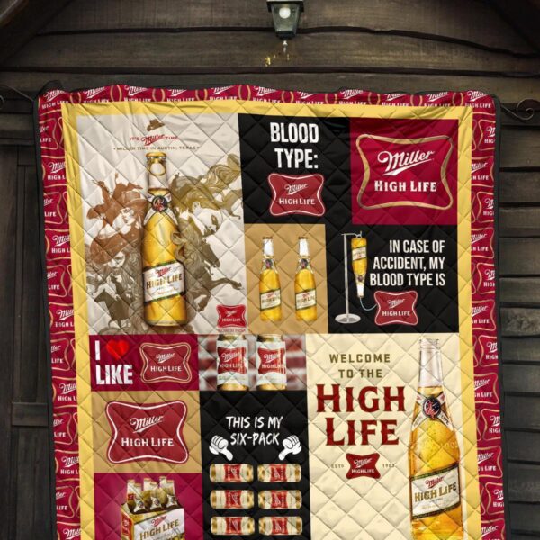 miller high life quilt blanket funny gift for beer lover 6xsk8