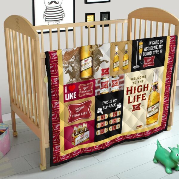 miller high life quilt blanket funny gift for beer lover bt8v7