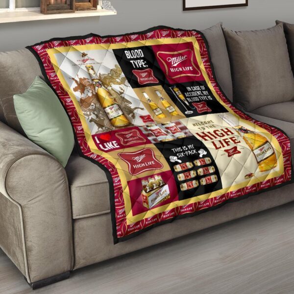 miller high life quilt blanket funny gift for beer lover dhf0v