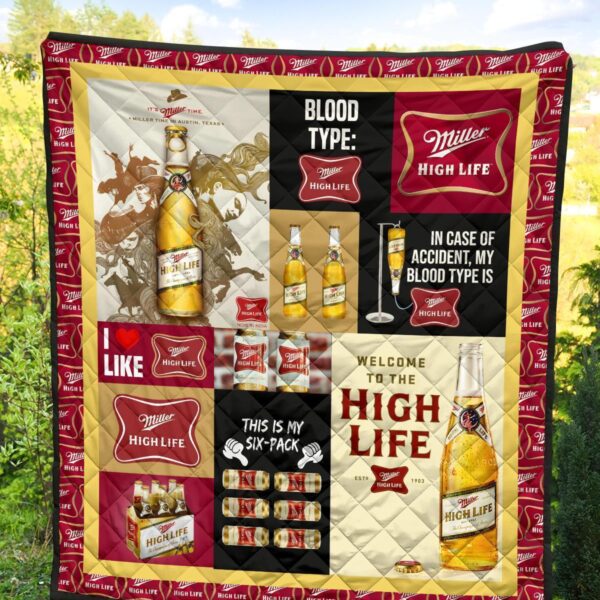 miller high life quilt blanket funny gift for beer lover ilvhj