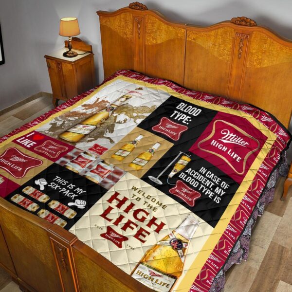 miller high life quilt blanket funny gift for beer lover wsbyp