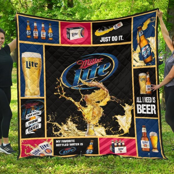 miller lite quilt blanket all i need is beer gift idea 3blb6