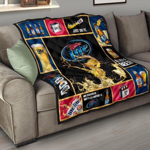 miller lite quilt blanket all i need is beer gift idea h1vtt