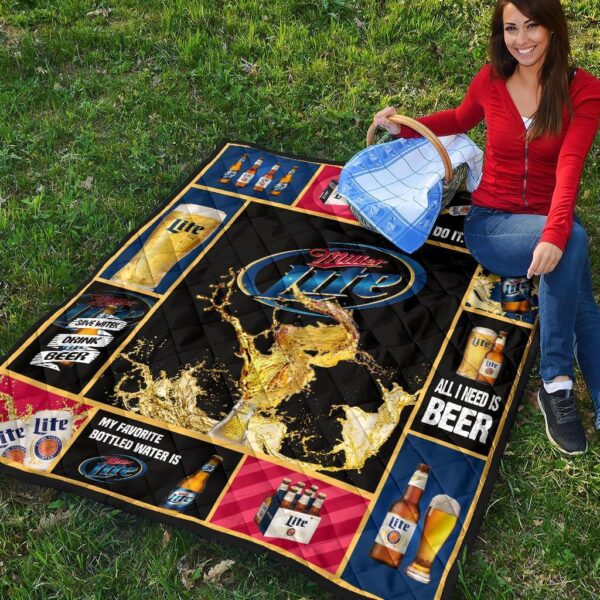 miller lite quilt blanket all i need is beer gift idea jdy9u