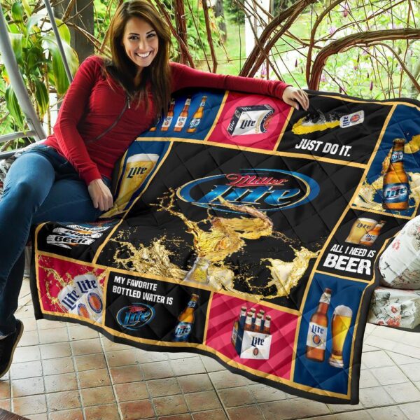 miller lite quilt blanket all i need is beer gift idea unwmt