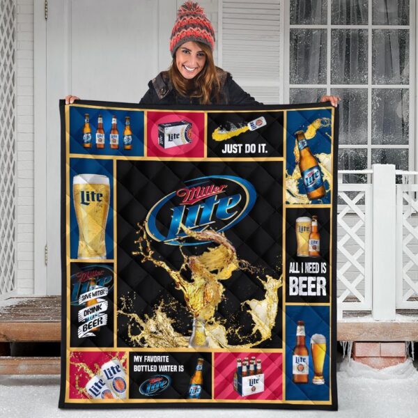 miller lite quilt blanket all i need is beer gift idea vem31