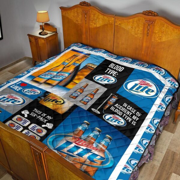 miller lite quilt blanket funny gift for beer lover 9l6of