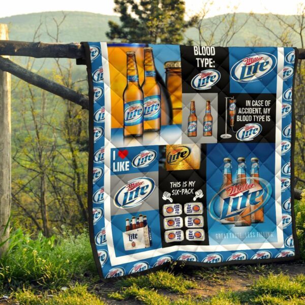 miller lite quilt blanket funny gift for beer lover bfmuu