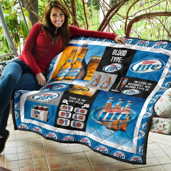 miller lite quilt blanket funny gift for beer lover fgzd0