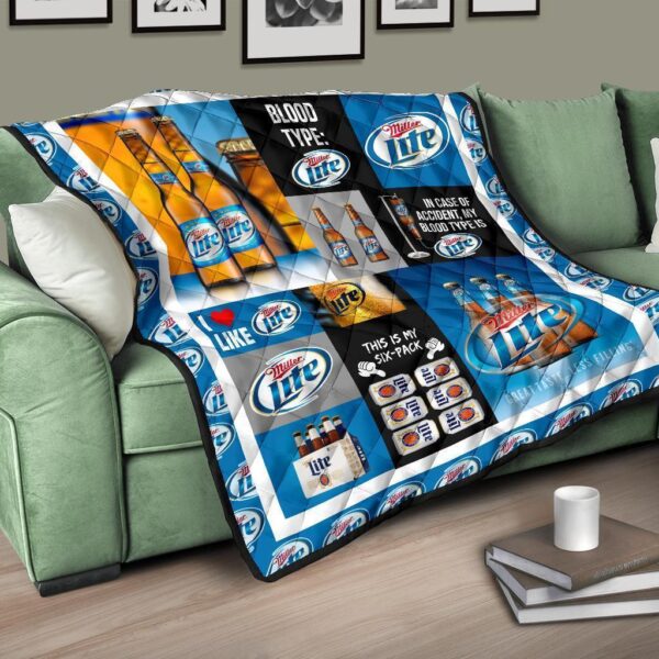 miller lite quilt blanket funny gift for beer lover fseqi