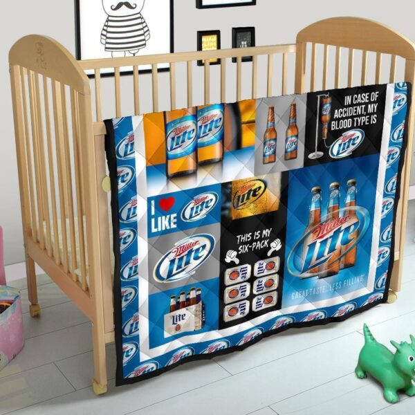 miller lite quilt blanket funny gift for beer lover laddb