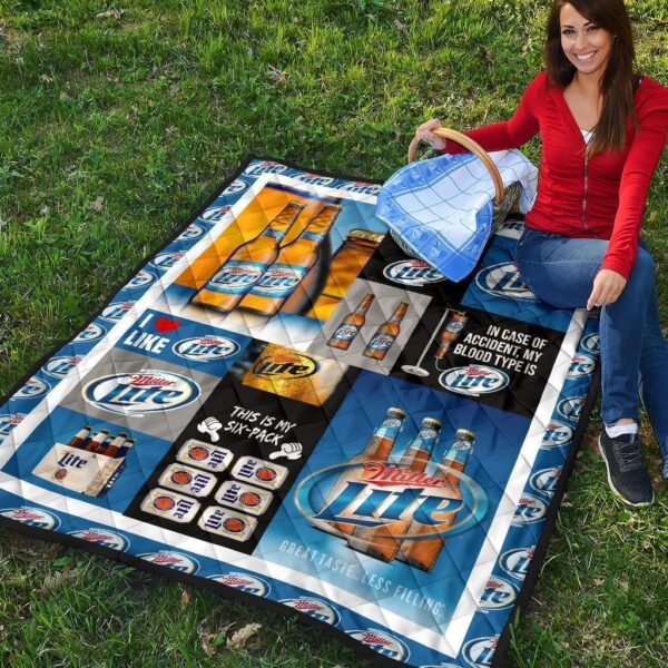 miller lite quilt blanket funny gift for beer lover lstiw