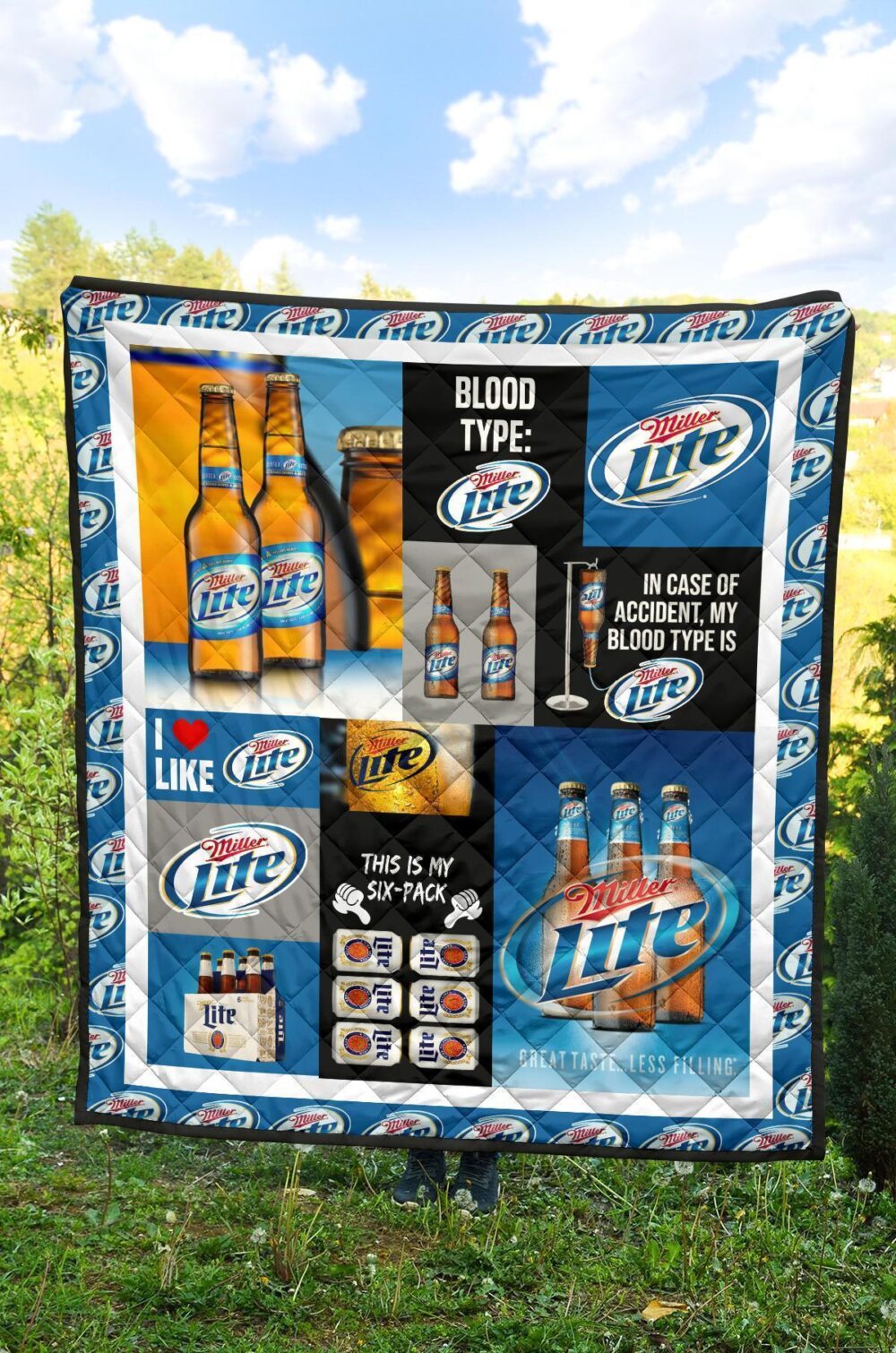 Miller Lite Quilt Blanket Funny Gift For Beer Lover