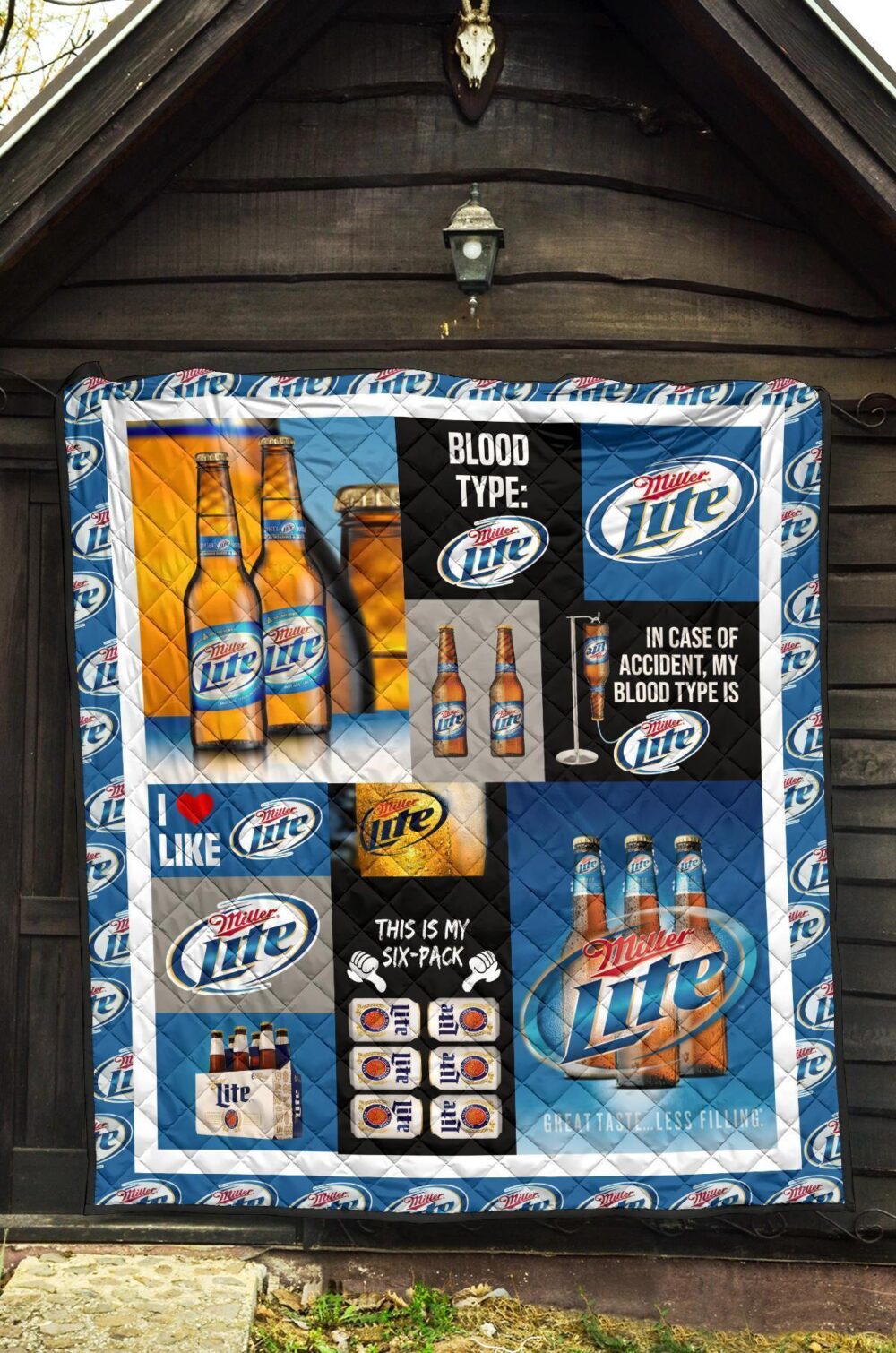 Miller Lite Quilt Blanket Funny Gift For Beer Lover