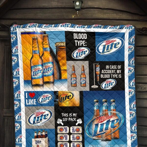 miller lite quilt blanket funny gift for beer lover vykbt