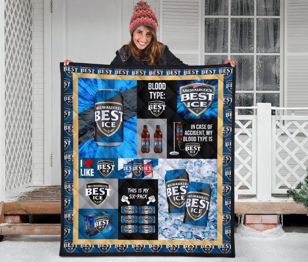 Milwaukee’s Best Ice Quilt Blanket Funny Gift For Beer Lover