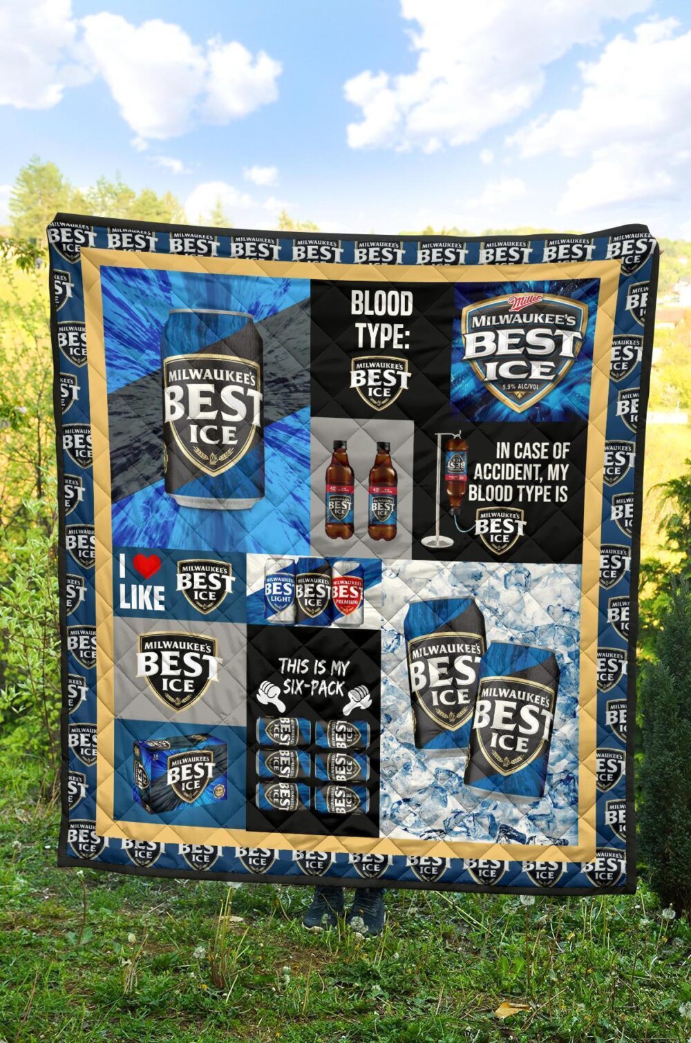 Milwaukee’s Best Ice Quilt Blanket Funny Gift For Beer Lover